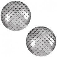 Basic cabochon 12mm mermaid Metallic silver